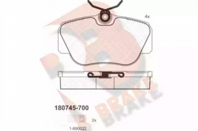R BRAKE rb0745700 -  Комплект тормозных колодок, дисковый тормоз